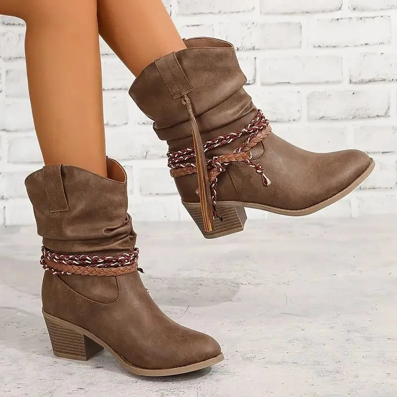 Trinity Women's Suede Western Ankle Boots