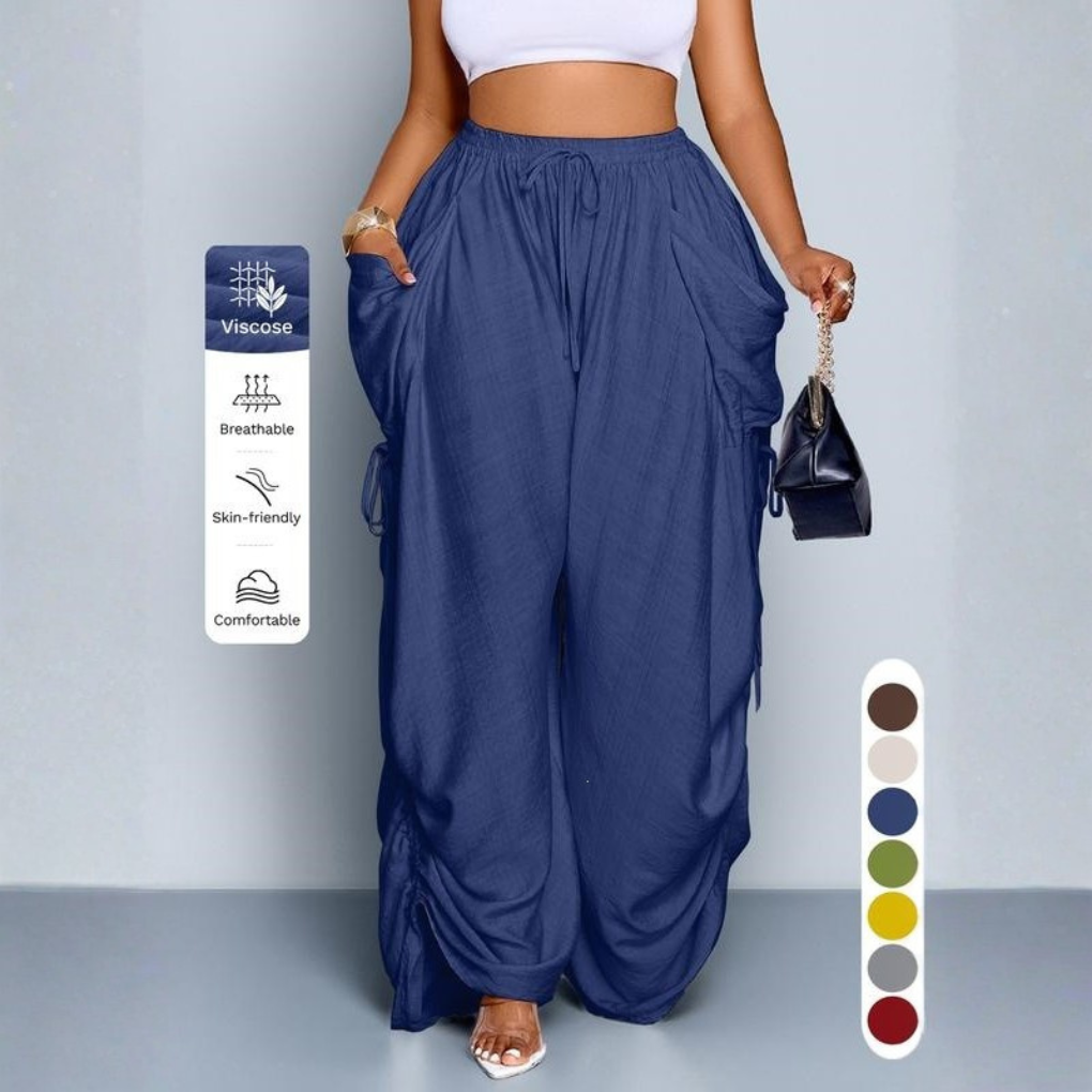 Retro Punk Drawstring Wide-Leg Pants