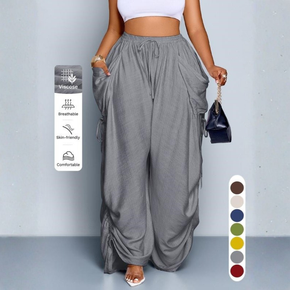 Retro Punk Drawstring Wide-Leg Pants