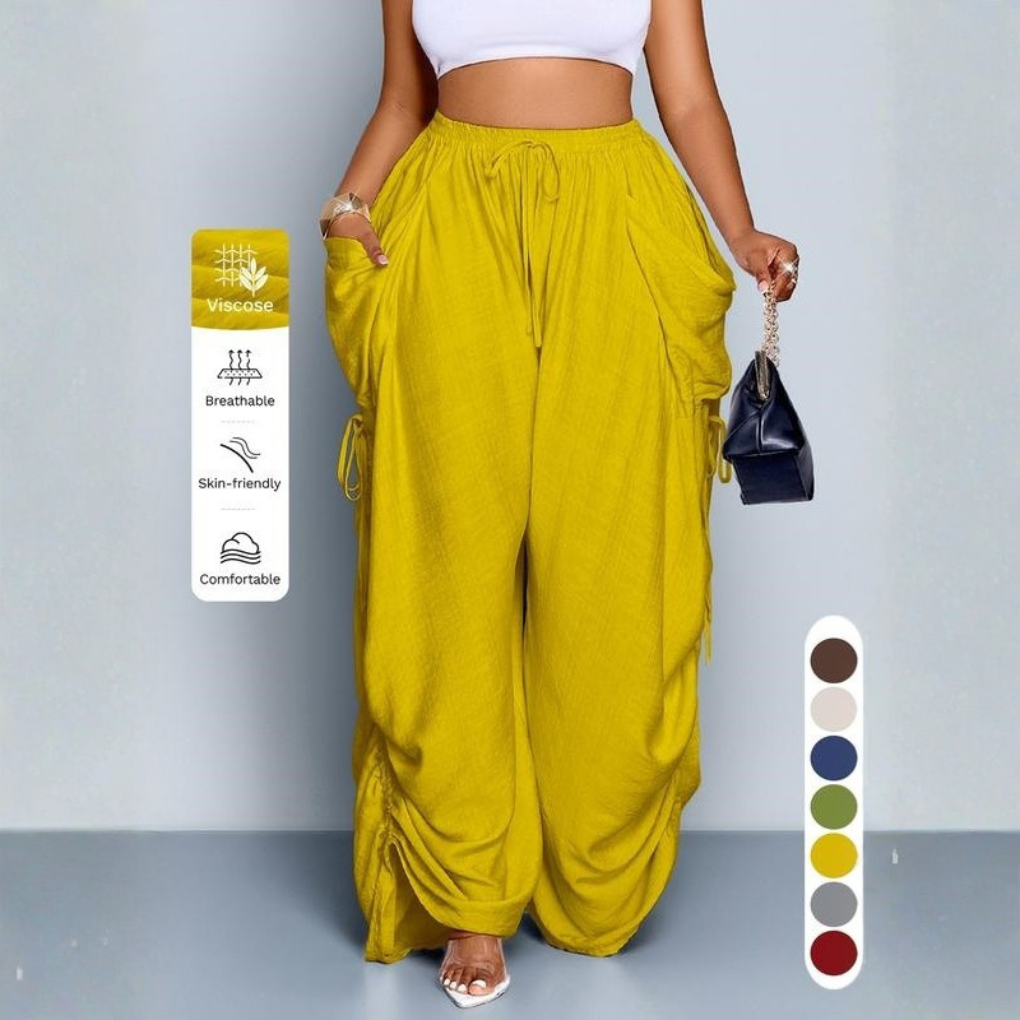 Retro Punk Drawstring Wide-Leg Pants
