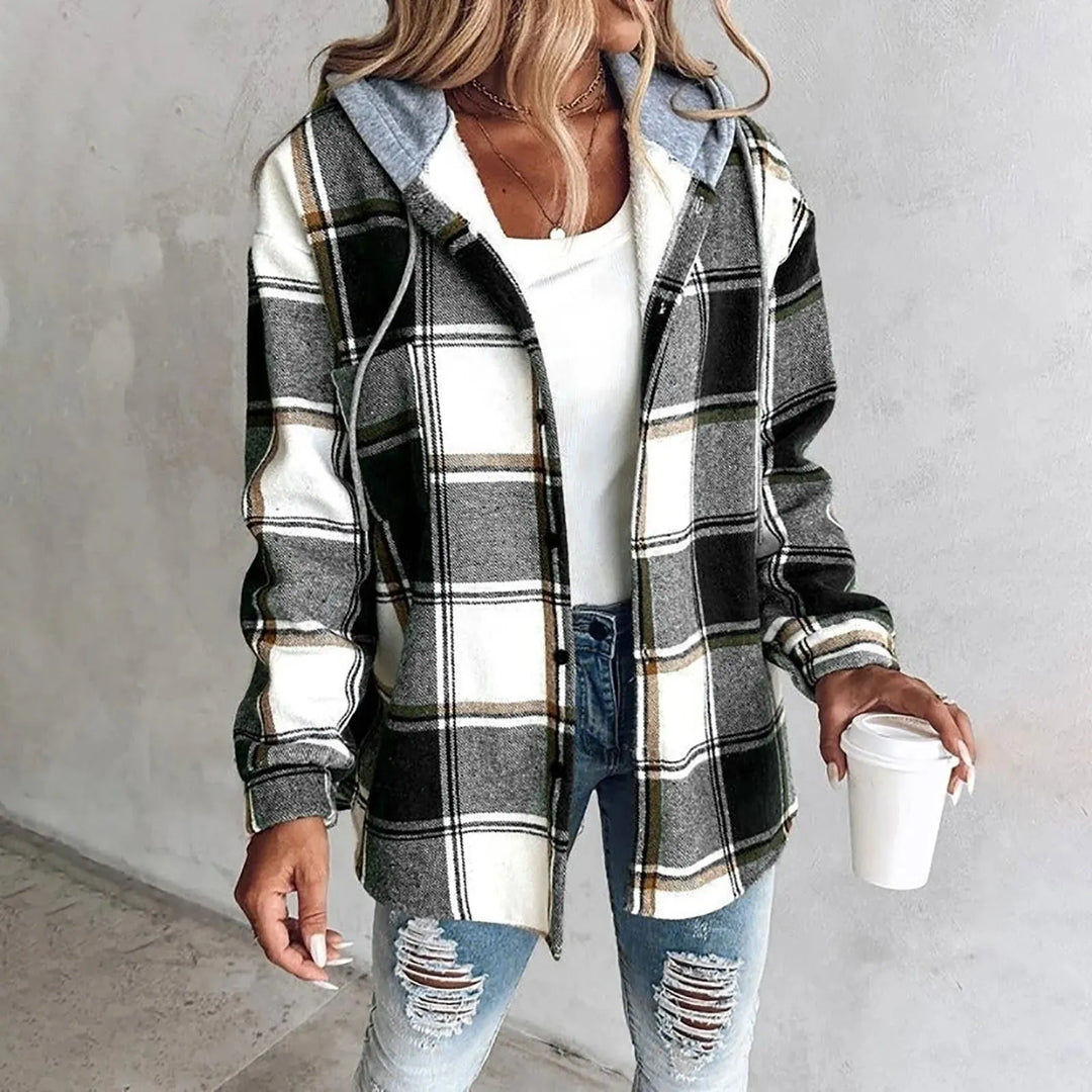 Victorine Women's Plaid Oversized Cardigan