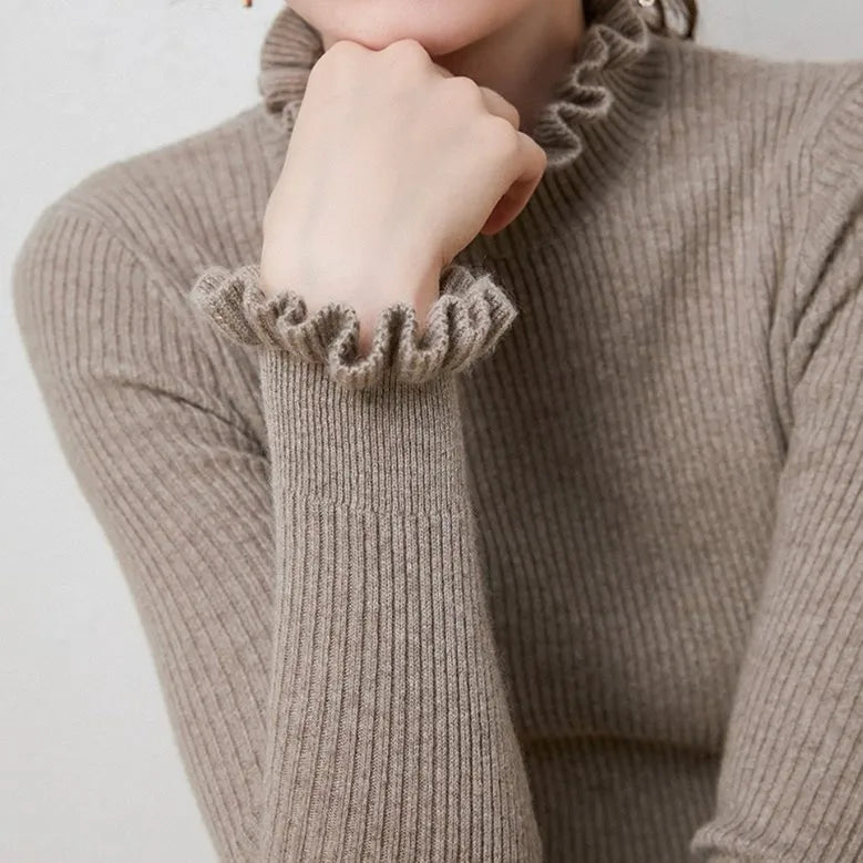 Vita Women's Ribbed Knit Turtleneck Sweater