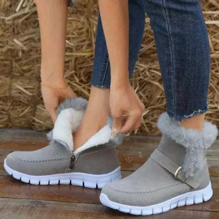 Women's Fur-Lined Zip-Up Winter Ankle Boots