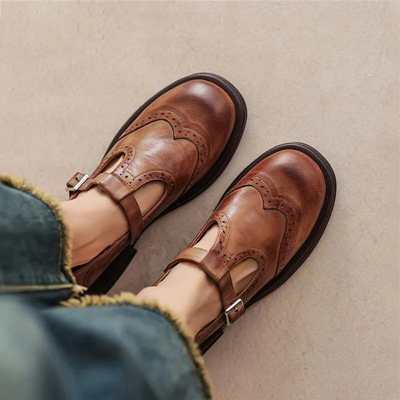 Yseult Women's Brogue Mary Jane Flats